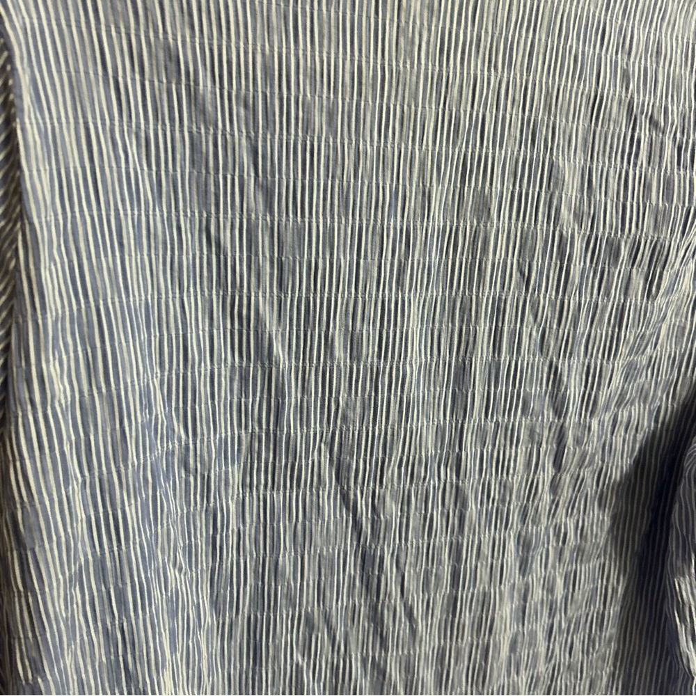 Ulla Popken blue and white striped tunic button down - Picture 3 of 7